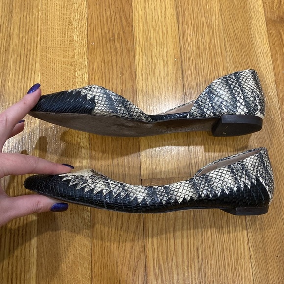 Tory Burch D'Orsay Snakeskin Print Leather Flats - Picture 6 of 12